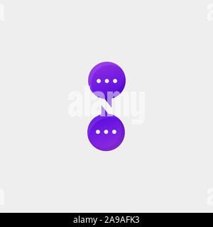Buchstabe N Chat Logo Vorlage Vektor Design Stock Vektor