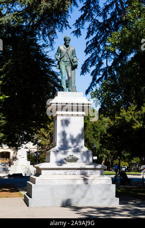 Denkmal für A.J. Stevens, Kfz-meister auf der Southern Pacific Railroad, Cesar Chavez Park, Sacramento, Kalifornien, Vereinigte Staaten von Amerika. USA Stockfoto
