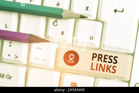 Text Zeichen angezeigt Presse Links. Business Foto Text soll ein Ort s analysisipulate ist das Ranking in Google Suche Stockfoto