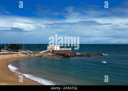 Fort von Santa Maria, Strand von Porto da Barra, Salvador, Bahia, Brasilien Stockfoto