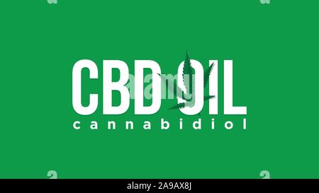 CBD canabidiol text Typografie in sauberes, modernes Hintergrundbild Stock Vektor