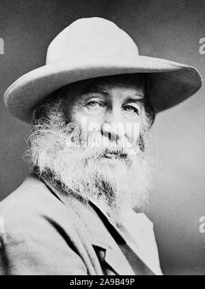 Jahrgang Porträt Foto der amerikanischen Dichter, Essayist und Journalist Walt Whitman (1819 - 1892). Foto um 1870. Stockfoto