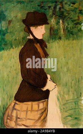 Edouard Manet, junge Frau im Garten, (Jeune femme dans un jardin), Portrait Malerei, 1879 Stockfoto