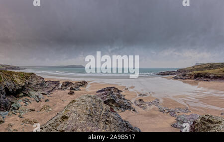 Polzeath Beach Cornwall Großbritannien Stockfoto