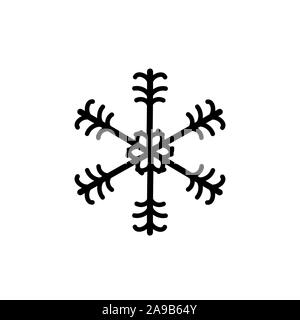 Einfache schwarz Winter snowlake. Weihnachten Vektor icon. Stock Vektor