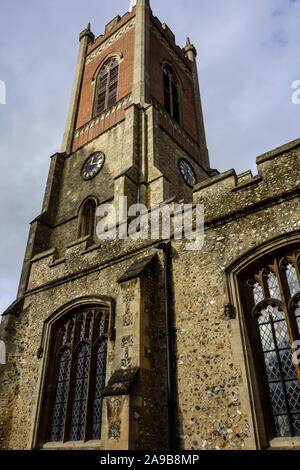 St. Michaels Kirche, Bishops Stortford Town Center High Street, Hertfordshire, England, UK, GB Stockfoto