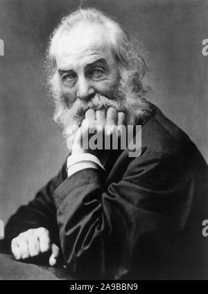 Jahrgang Porträt Foto der amerikanischen Dichter, Essayist und Journalist Walt Whitman (1819 - 1892). Foto ca. 1869 von Frank Pearsall. Stockfoto