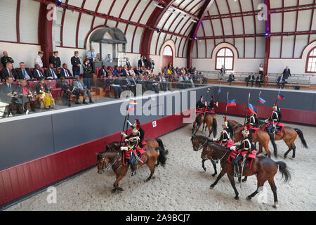 MANIFESTATION DER Regiment der Kavallerie der republikanische Garde AM CELESTINS KASERNE Stockfoto