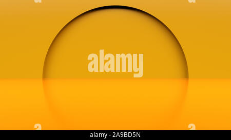 Orange Dekoration. 3D-Rendering der aufgehenden Sonne oder den Sonnenuntergang. Computer-generierte retro Hintergrund Stockfoto