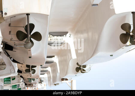 RMS Queen Mary 2 qm2. Rettungsboote. Stockfoto