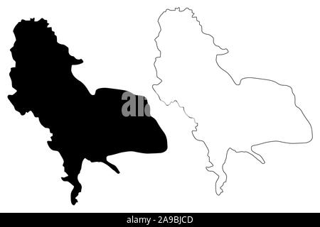 Kanton Una-Sana (BiH, die Föderation von Bosnien und Herzegowina, der FBiH) Karte Vektor-illustration, kritzeln Skizze Una Sana Karte Stock Vektor