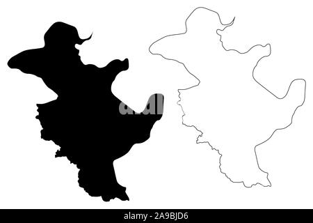 Kanton Tuzla (BiH, die Föderation von Bosnien und Herzegowina, der FBiH) Karte Vektor-illustration, kritzeln Skizze Tuzla Karte Stock Vektor