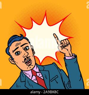 Man zeigt Finger Illustration Stock Vektor