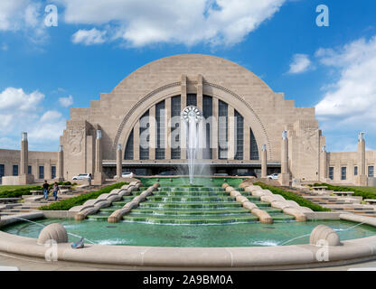 Union Station, Cincinnati, Ohio, USA. Die Station, die ein Beispiel für die Art-deco-Architektur, ist auch ein Museum. Stockfoto