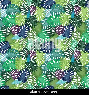 Tropical Leaf Vektor nahtlose Muster oder Hintergrund Stock Vektor