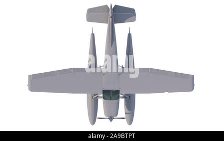 Retro Wasserflugzeug Abbildung. Auf weissem Hintergrund. 3D-Rendering Stockfoto
