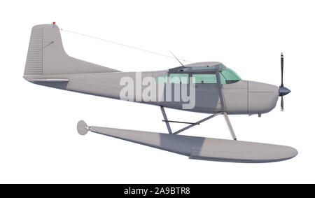 Retro Wasserflugzeug Abbildung. Auf weissem Hintergrund. 3D-Rendering Stockfoto