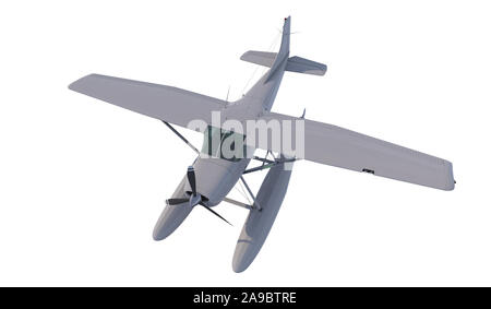 Retro Wasserflugzeug Abbildung. Auf weissem Hintergrund. 3D-Rendering Stockfoto
