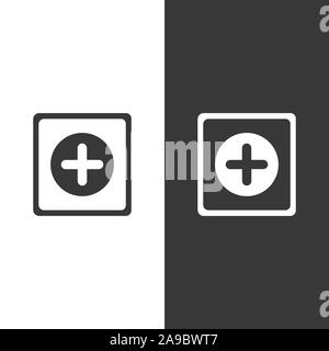 Apotheke anmelden. Flache Kreuz Symbol. Isolierte Bild. Vector Illustration Stock Vektor