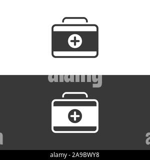 Erste Hilfe bei Symbol. Medizinische Ausrüstung. Apotheke Vector Illustration Stock Vektor