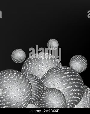 Silber glänzende Kugeln. Vector Illustration. Silber Glitzer Hintergrund Stock Vektor
