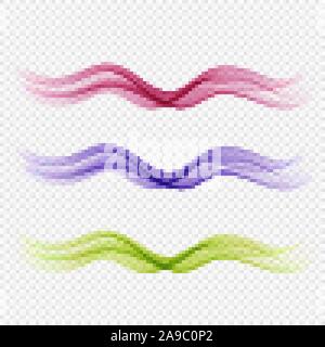Abstrakte Farbe wave rauch transparent blau rosa grün wellenförmigen Design Stock Vektor