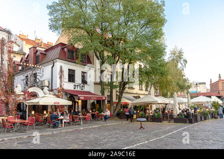 Die Ariel Restaurant in der Gegend von Kazimierz Krakau, Polen, am Nachmittag Stockfoto