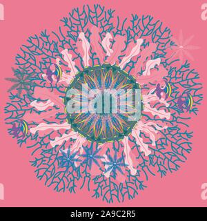 Algen und Coral Reef, marine themed abstrakt Design Illustration. Stock Vektor