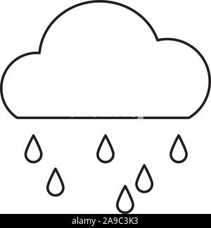 Wolken mit Regen fällt das Symbol Stock Vektor