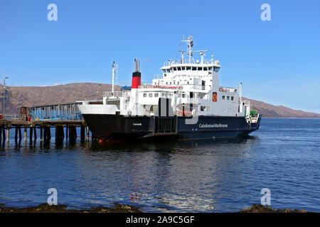 MV Coruisk, calmac Fähre, in Craignure Fähren Terminal auf der Isle of Mull in der Inneren Hebriden von Schottland Stockfoto