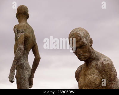 El Torno, Caceres, Spanien; Januar, 12, 2018: Portrait von Statuen der Denkmal für die Vergessenen des Spanischen Bürgerkriegs. Jerte Tal. Stockfoto