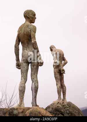 El Torno, Caceres, Spanien; Januar, 12, 2018: Portrait von Statuen der Denkmal für die Vergessenen des Spanischen Bürgerkriegs. Jerte Tal. Stockfoto