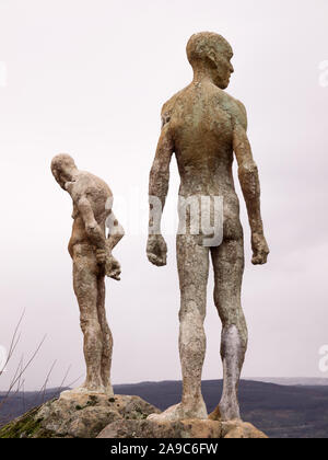 El Torno, Caceres, Spanien; Januar, 12, 2018: Portrait von Statuen der Denkmal für die Vergessenen des Spanischen Bürgerkriegs. Jerte Tal. Stockfoto