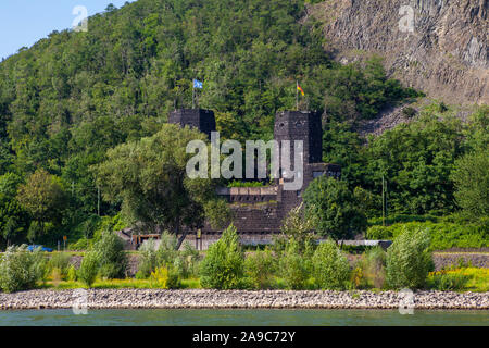 Bleibt der Ludendorff-Brücke bei Remagen. Die Brücke war eine von zwei verbliebenen Brücken über den Rhein und wurde durch die US-Streitkräfte während der Schlacht gefangengenommen Stockfoto