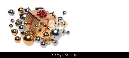 3D-rendering Weihnachtsgeschenke weißer Hintergrund Stockfoto