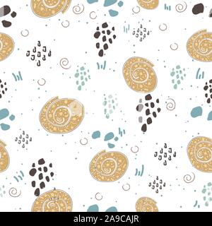 Nahtlose Shell nahtlose Muster. Moderne digitale Design. Marine, Sich wiederholendes Muster. Modern im skandinavischen Stil. Moderne Farben und Design. Stock Vektor