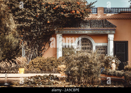 Detail der Gärten Jardin Majorelle in Marrakesch Stockfoto