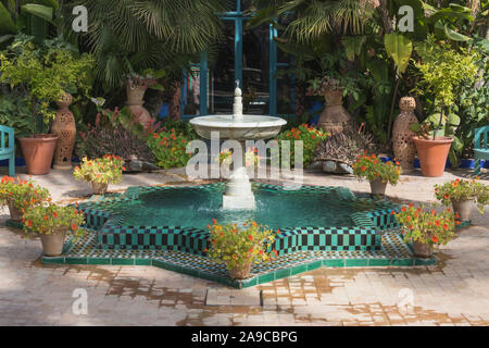 Detail der Gärten Jardin Majorelle in Marrakesch Stockfoto