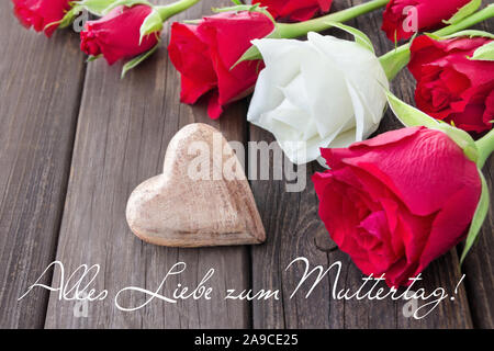 Deutsche alles Gute und Liebe zu Muttertag Stockfoto