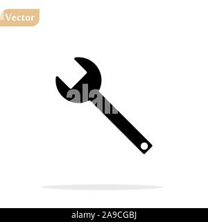 Schraubenschlüssel in trendigen Flat Style auf grauem Hintergrund. Schraubenschlüsselsymbol für Ihre Web site Design, Logo, App, UI. Vector Illustration, EPS 10. Stock Vektor