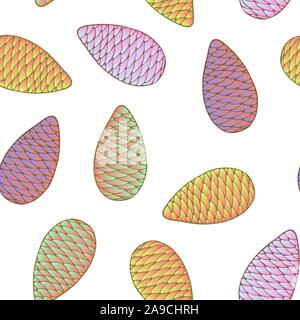 Handdrawn Ostern nahtlose Muster mit Drachen Eier, Vektor, Abbildung Stock Vektor