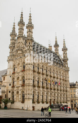 Leuven, Belgien, 20/10/2019 - Historisches Rathaus in der Stadt Leuven i Belgien. Stockfoto