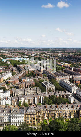 Blick über Liverpool von Kathedrale von Liverpool, Großbritannien Stockfoto