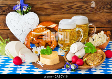 Oktoberfest Oktoberfest Bayerisches Essen und Trinken Stockfoto