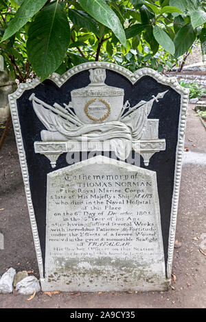 Grab von Capt Thomnas Norman, Trafalgar Friedhof, Gibraltar Stockfoto