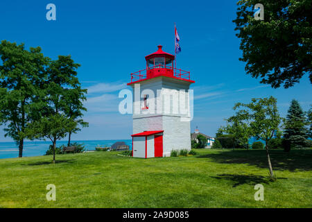 Goderich Leuchtturm in Goderich Ontario Kanada ist die älteste Canadian Light Station am Lake Huron und erste bestand aus ein paar Bereich Lichter establ Stockfoto