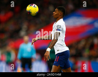 London, Großbritannien. 14 Nov, 2019. LONDON, ENGLAND. 14. NOVEMBER: Marcus Rashford von England während der UEFA Euro Qualifier 2020 zwischen England und Montenegro im Wembley Stadion in London, England am 14 November, 2019 Credit: Aktion Foto Sport/Alamy leben Nachrichten Stockfoto