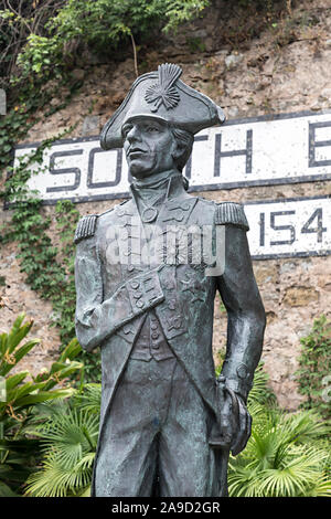 Admiral Nelson Statue an der Bastion, Gibraltar Stockfoto