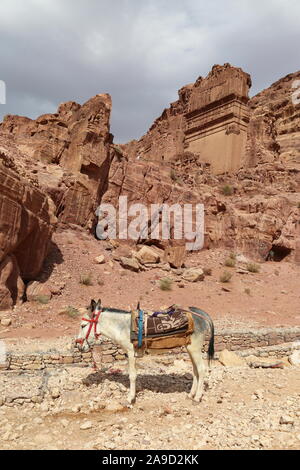 Grab von Aneisho, Petra, Wadi Musa, Governorat Ma'an, Jordanien, Naher Osten Stockfoto
