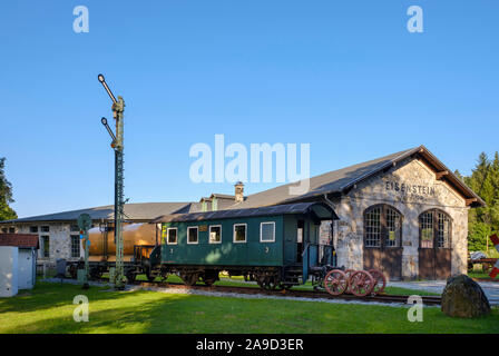 Lokale Railway Museum, Bayerisch Eisenstein, Bayerischer Wald, Niederbayern, Bayern, Deutschland Stockfoto